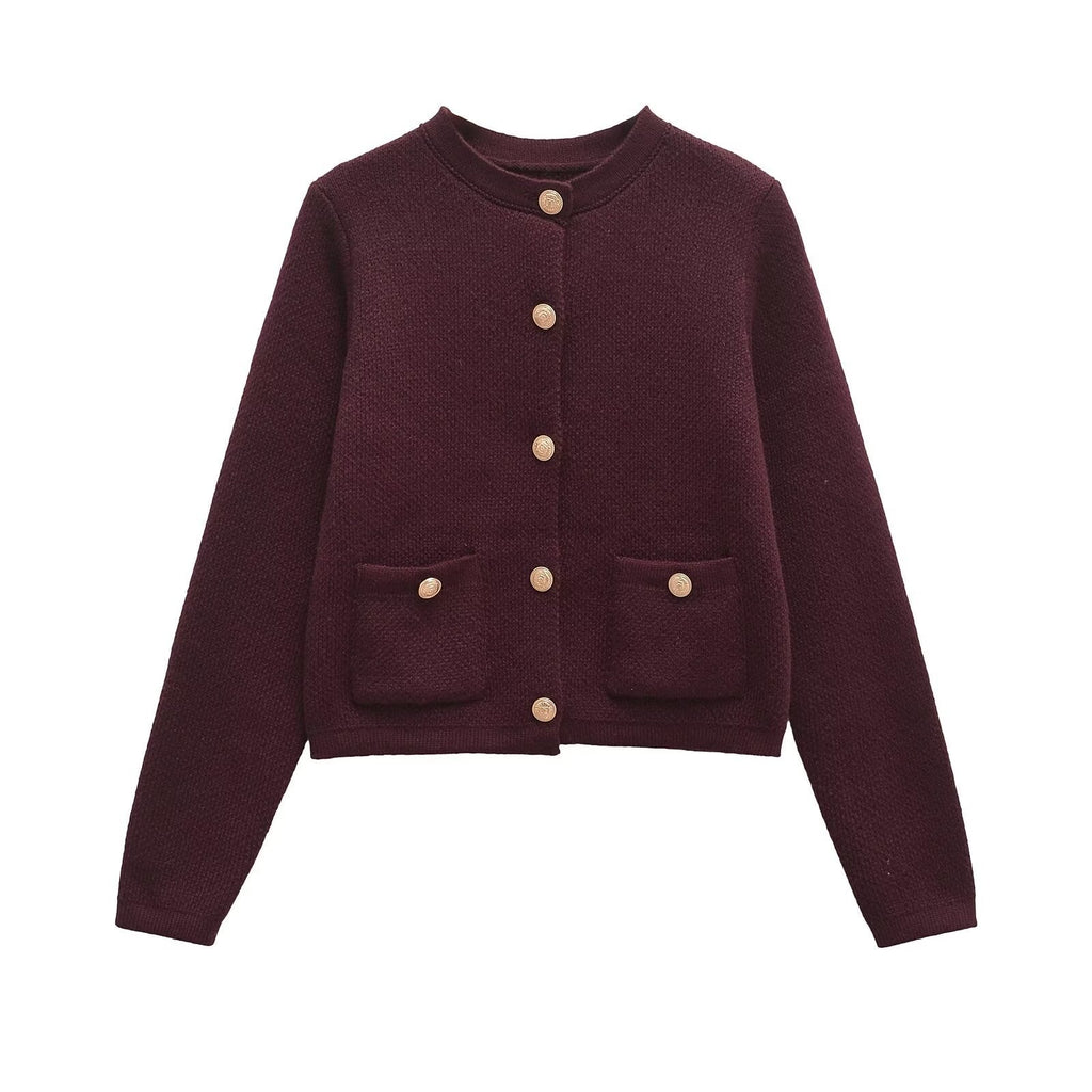 Noirea London | Strick Cardigan Bordeaux