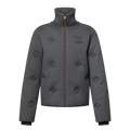 DARK GREY MONOGRAM KNITTED COAT
