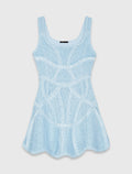 MAJE DRESS SHORT CROCHET BLUE