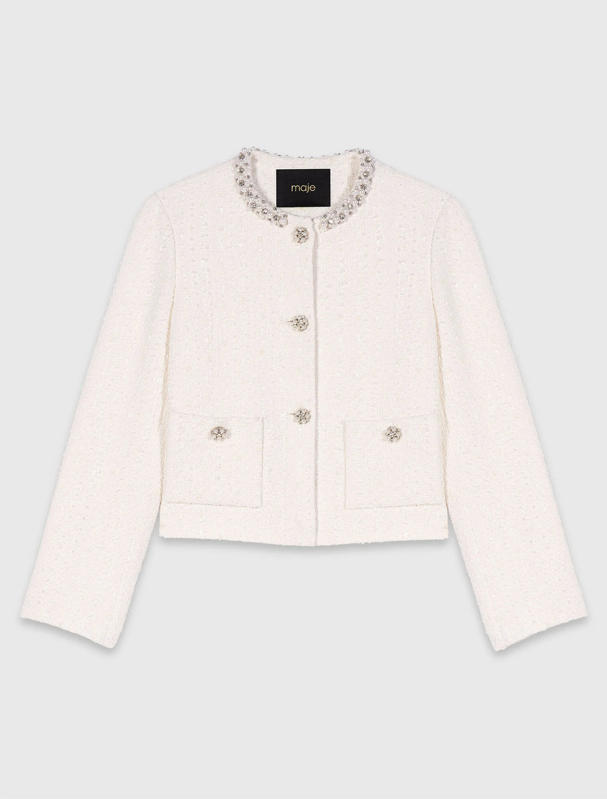 MAJE TWEED PEARL JACKET