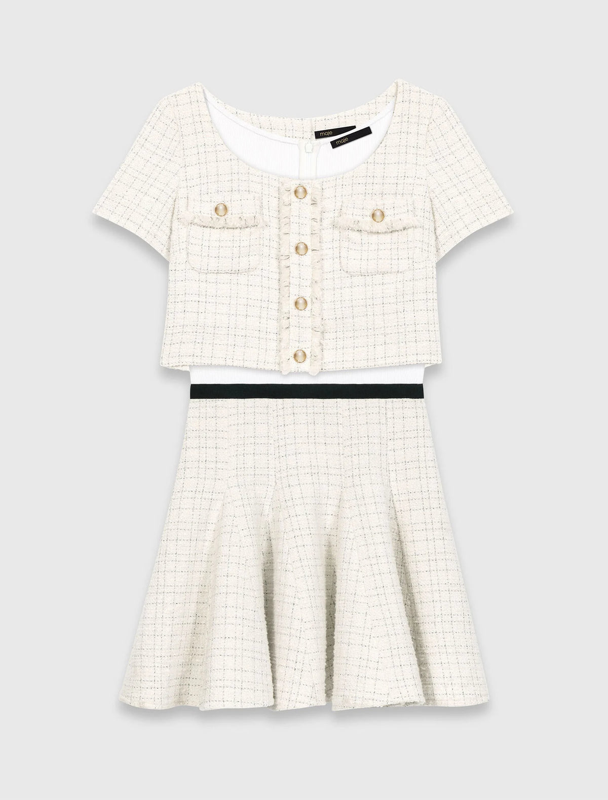 MAJE DRESS WHITE TWEED